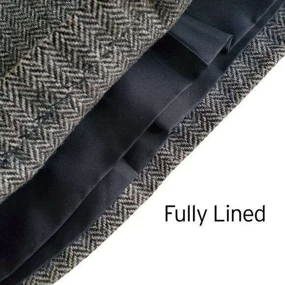 Eddie Bauer Harris Tweed Wool Blend Trousers Side Zipper Wide Leg Size 12 - Picture 6 of 15